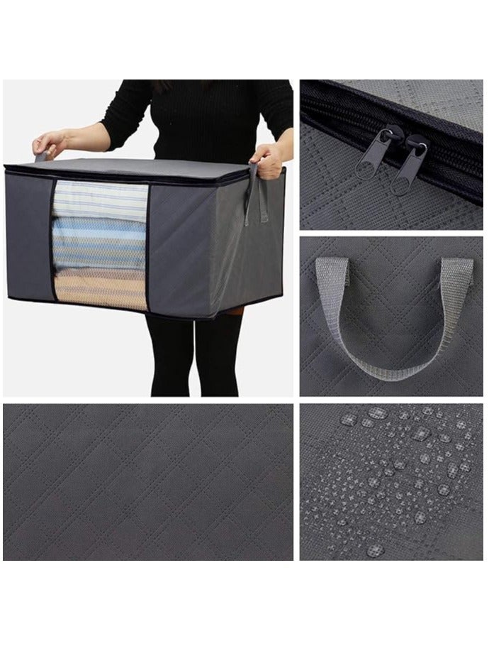 3 Pieces Large Capacity Sized Bags Clothes Storage Organizers Foldable, durable, and space-saving with See-Through Window Carry Handles - Image 3