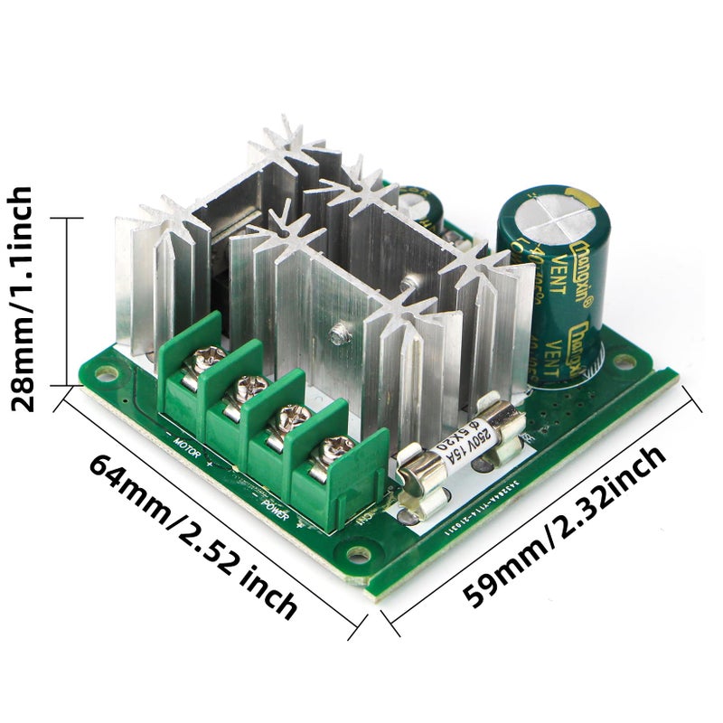 RioRand Upgraded 6V-90V 15A DC Motor PWM Speed Controller 2PCS - Image 2