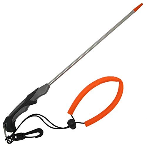 Scuba Choice 13-3/4" Stainless Steel Lobster Tickle Stick with Clip & Lanyard – Durable Gray for Diving, Hunting, Underwater Exploration Molded Grip, Swivel Hook - Image 2