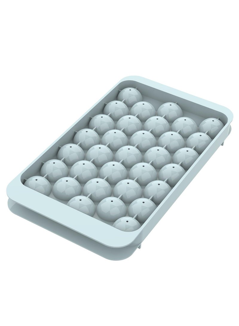 HOMESTAR Ice Cube Trays For Freezer, Consisting of 33 Storage Compartments, Ball Maker Mold Mini circle Round with Lid for Cocktail Whiskey Tea Coffee,Chilling Drinks Coffee Juice - Image 1