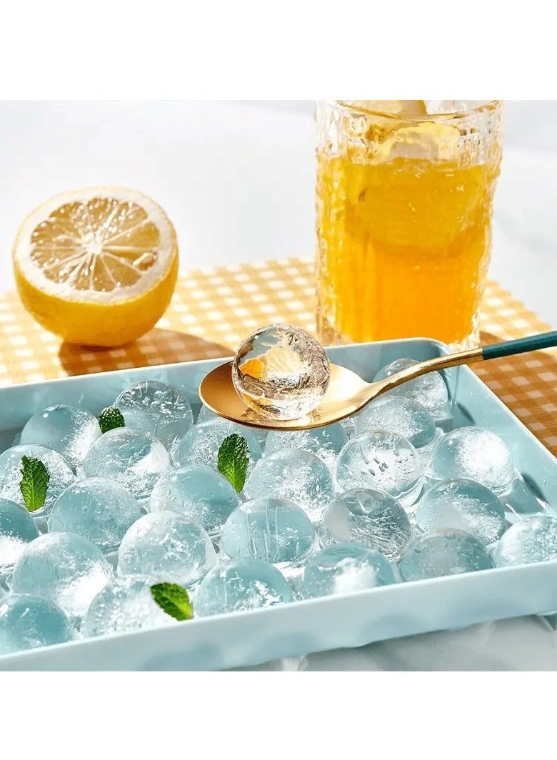 HOMESTAR Ice Cube Trays For Freezer, Consisting of 33 Storage Compartments, Ball Maker Mold Mini circle Round with Lid for Cocktail Whiskey Tea Coffee,Chilling Drinks Coffee Juice - Image 4