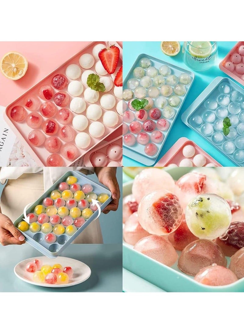 HOMESTAR Ice Cube Trays For Freezer, Consisting of 33 Storage Compartments, Ball Maker Mold Mini circle Round with Lid for Cocktail Whiskey Tea Coffee,Chilling Drinks Coffee Juice - Image 5