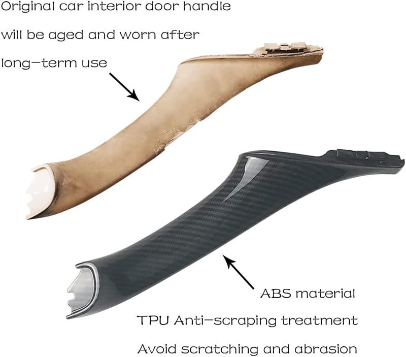 CHUANGHUI Car Door Handle Cover for BMW 5 Series F10 2011-2016 Interior Door Handles Replace Trim Cover 520i 528i 530i 535d 535i 550i (Carbon Fiber Color) - Image 5
