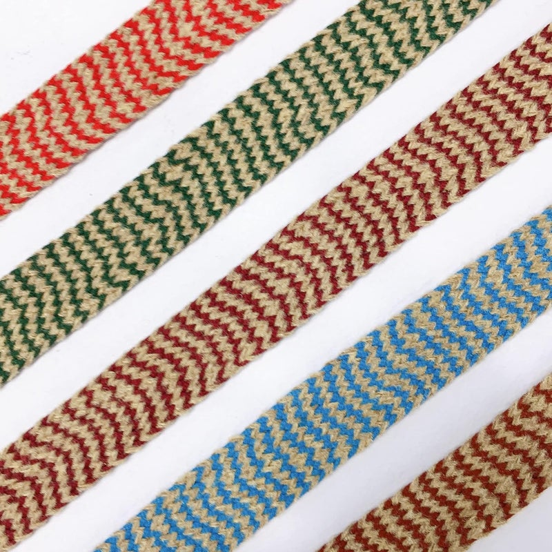 Lami شريط جوت طبيعي أحمر بطول 9 متر من لامي، بكرة دانتيل كروشيه جوت كرواتيا، دانتيل كروشيه جوت لتزيين المنزل، شريط تغليف الهدايا، مادة تزيين المنزل للمهرجانات - Image 3