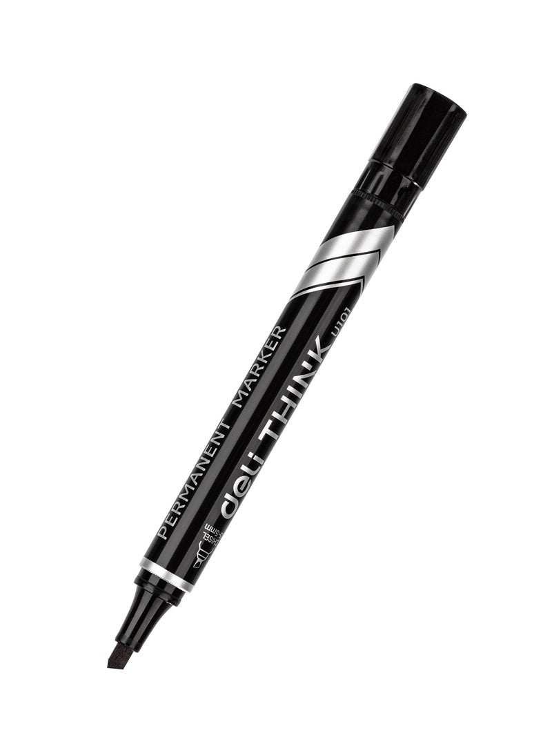 Deli مجموعة علامات دائمة 12 قطعة رأس مائل أسود 1.5-5 مم - Image 3