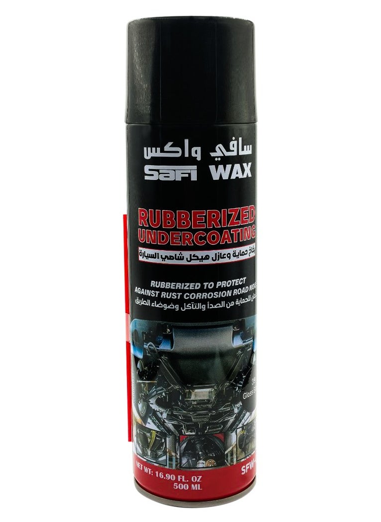 Safi WAX Rubberized Car Undercoating Spray 500ml Protection From Rust Corrosion Road Noise SFW084 Black  - Image 1
