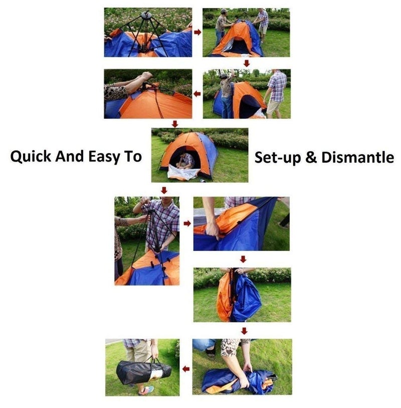 Shopper52 Camping Tent Portable Foldable Tent for Picnic/Hiking/Trekking Tent Dome Tent 2 Person Tent with Waterproof Thick Carry Bed Camping Bag Sleeping Bag 2 Pcs Sleeping Bag - 2TENTSLEEPING2 - Image 4