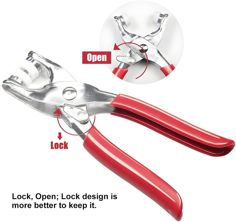 Abruga 100 Sets Abruga Metal Snaps Buttons, Five Claw Buckle Installation Plier Tool Set, Snap Fastener Plier Tool, Metal Prong Snaps Buttons for Clothing Leather Crafting Sewing - Image 4