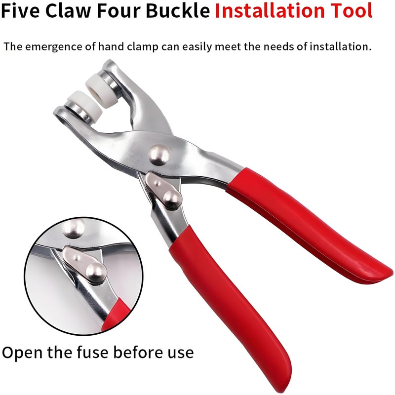 Abruga 100 Sets Abruga Metal Snaps Buttons, Five Claw Buckle Installation Plier Tool Set, Snap Fastener Plier Tool, Metal Prong Snaps Buttons for Clothing Leather Crafting Sewing - Image 3