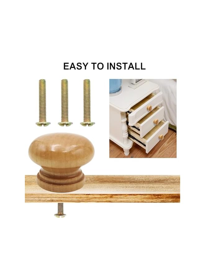 The Bros Kitchen Cabinet Knobs, 12 Pcs Drawer Knobs Dresser Knobs Zinc Knobs, Round Wood Cabinet Knobs, Drawer Pulls Door Knobs Dresser Drawer Handles Knobs for Dresser Drawers - Image 5