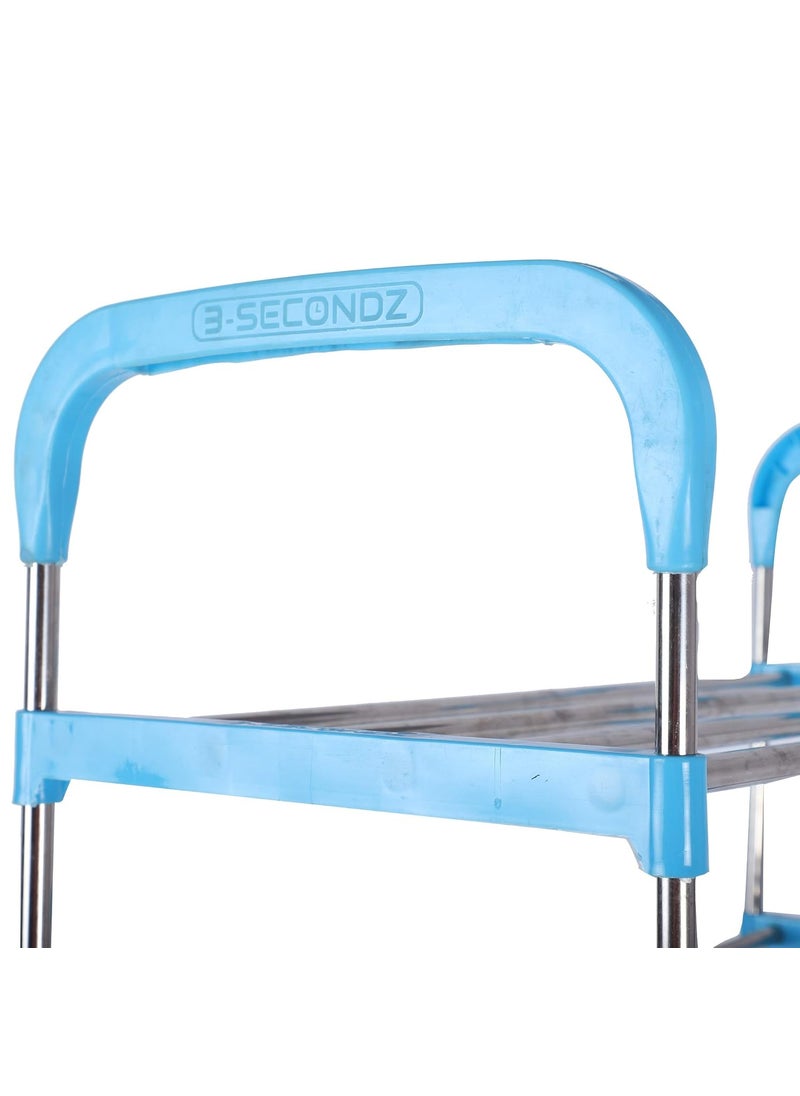 Three Secondz Three Secondz 4 Layers Steel Shoes Rack Stand Organizer Holder Blue  - Image 5