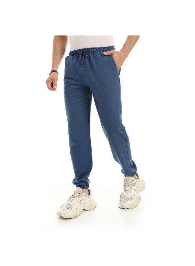 Red Circle Elastic Waist With Drawstrings Casual Pants For Out Wear Use - Image 1