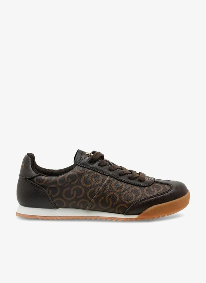 Celeste Women Monogram Print Lace-Up Sneakers