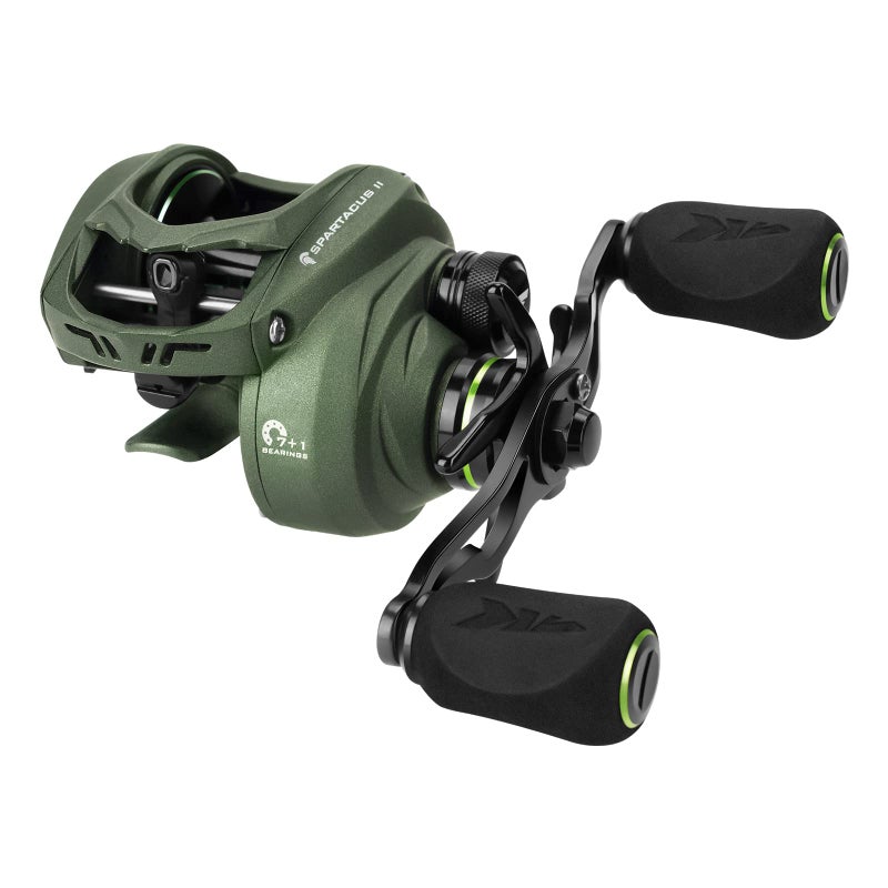 KastKing Spartacus II Baitcasting Reel, 6oz Ultralight Baitcaster Reel, Super Smooth with 17.6 LB Carbon Fiber Drag, 7.2:1 Gear Ratio, 39mm Palm Perfect Lower Profile Design,Stryker Green,Left Handed - Image 1