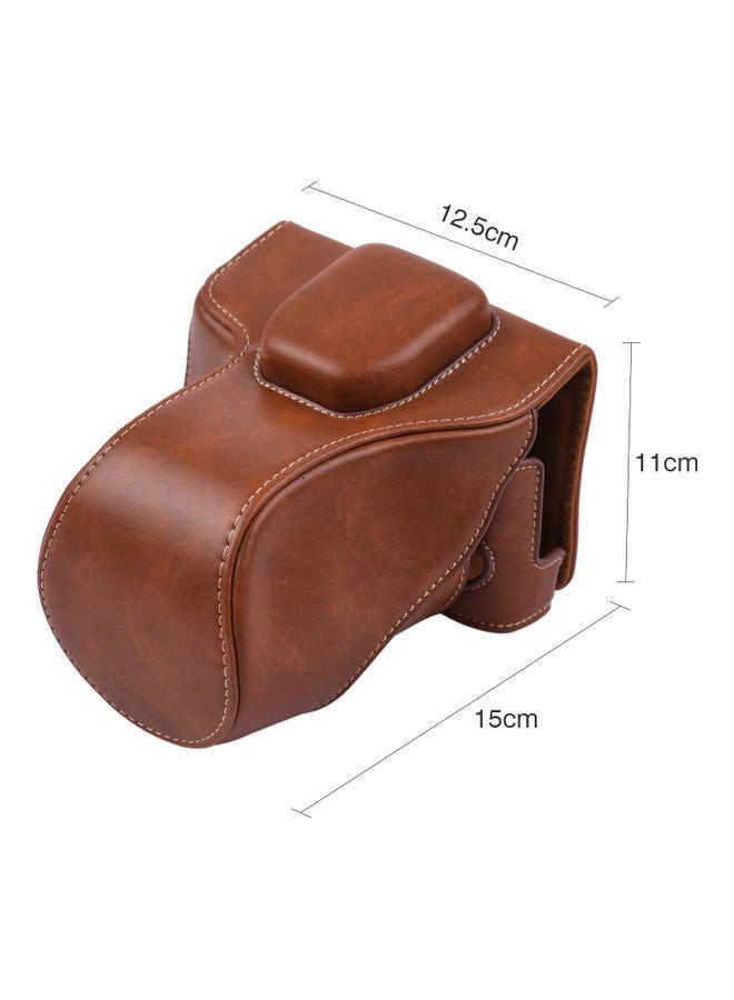 نيبمينينت حقيبة كاميرا كلاسيكية مع حزام كتف بني - Image 3