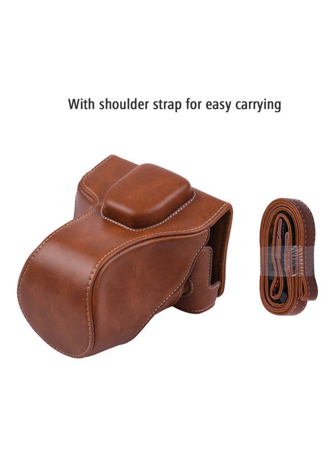 نيبمينينت حقيبة كاميرا كلاسيكية مع حزام كتف بني - Image 4