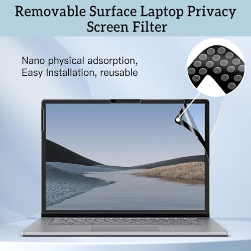 ZOEGAA ZOEAGG Removable & Reusable Privacy Screen for Surface Laptop Studio 14.4 inch,Easy Installation/Anti-Spy/Anti-Glare/Anti Blue Light,Microsoft Surface Laptop Studio 2 Privacy Screen Protector - Image 2