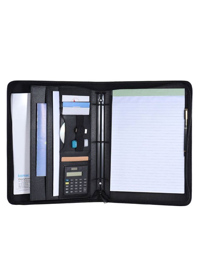 NIBEMINENT Multi-Functional A4 Professional Business Portfolio Organizer Black 