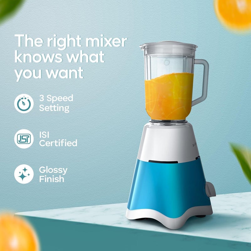 Longway Super Dlx Mixer Grinder Powerful Motor with 1 Year warranty (White & Blue) (4 Jar) - Image 3