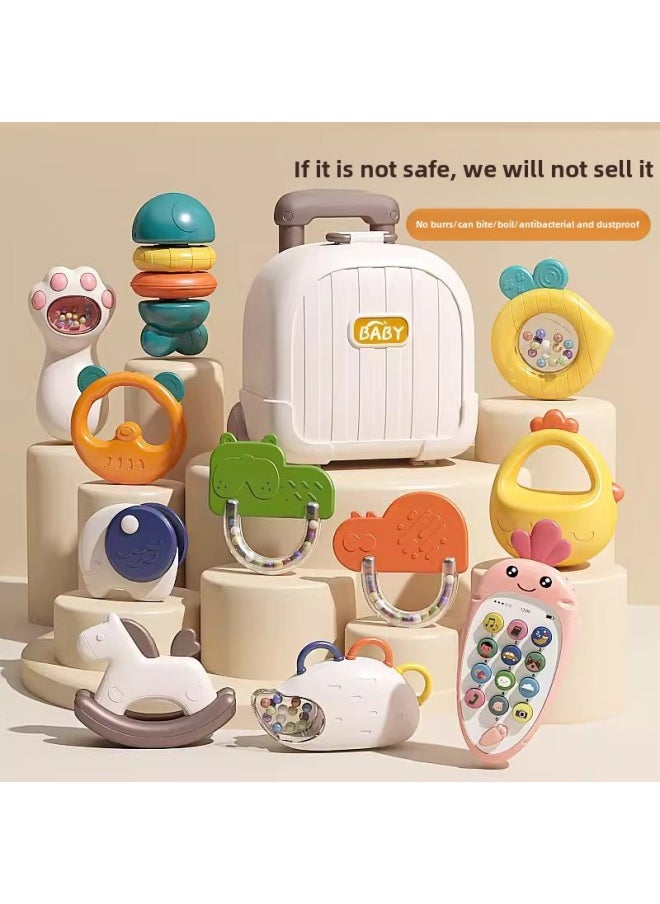 Generic Baby Hand Bell Toy 0-1 Year Old Puzzle Early Education Can Gnaw Tooth Glue Newborn Baby 0-3 To 6 Months Old-Color:Six-piece Set  - Image 2