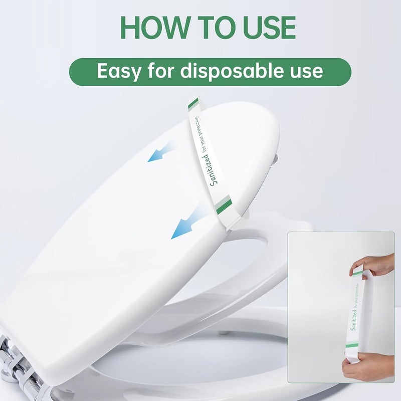Germiwipe 500Pcs Sanitized Toilet Seat Band,Hotel Essentials, Printed Toilet Strips for Hotels Motels Hospitals (Green/White) TSB-500 - Image 2