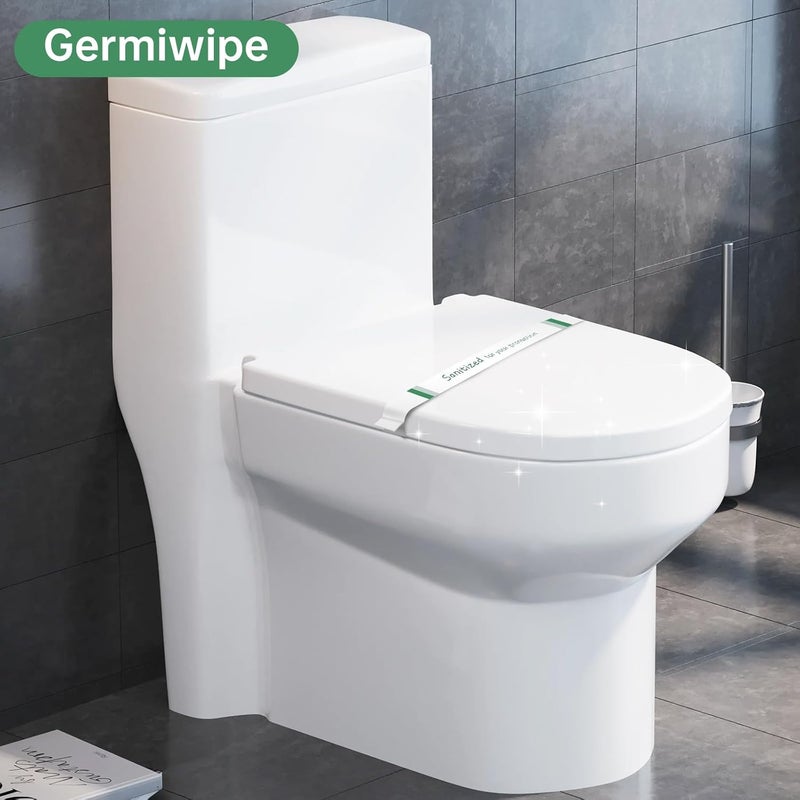 Germiwipe 500Pcs Sanitized Toilet Seat Band,Hotel Essentials, Printed Toilet Strips for Hotels Motels Hospitals (Green/White) TSB-500 - Image 3