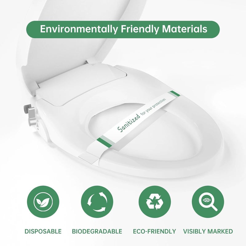 Germiwipe 500Pcs Sanitized Toilet Seat Band,Hotel Essentials, Printed Toilet Strips for Hotels Motels Hospitals (Green/White) TSB-500 - Image 4