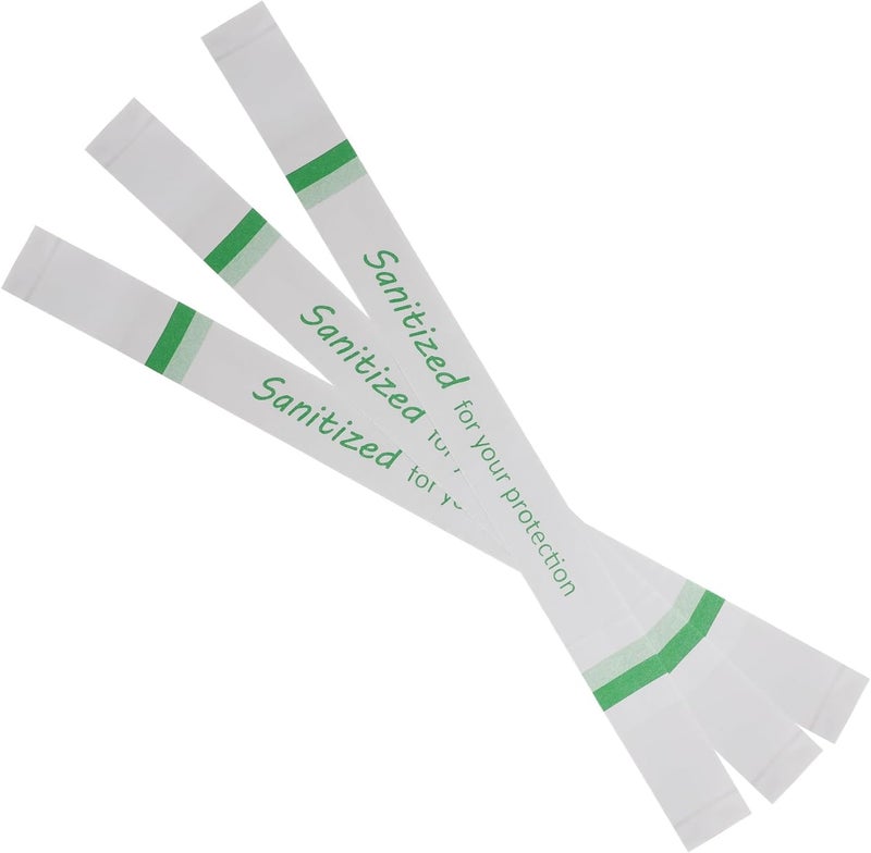 Germiwipe 500Pcs Sanitized Toilet Seat Band,Hotel Essentials, Printed Toilet Strips for Hotels Motels Hospitals (Green/White) TSB-500 - Image 1