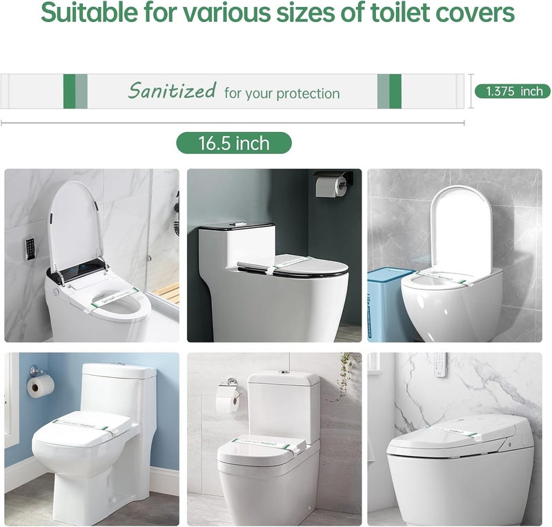 Germiwipe 500Pcs Sanitized Toilet Seat Band,Hotel Essentials, Printed Toilet Strips for Hotels Motels Hospitals (Green/White) TSB-500 - Image 5