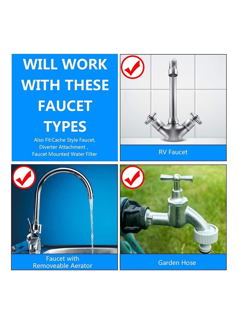 MVAQKLM  7Pcs Faucet Adapter Kit, Brass Aerator Male & Female Faucet Adapter Set, Universal Faucet Adapter For Connecting Garden Hoses, Water Filters, Standard Hoses, Rvs, Faucet Adapter For Kitchen Sinks - Image 2