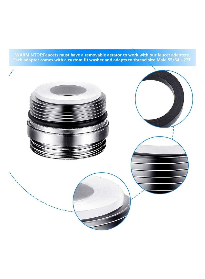 MVAQKLM  7Pcs Faucet Adapter Kit, Brass Aerator Male & Female Faucet Adapter Set, Universal Faucet Adapter For Connecting Garden Hoses, Water Filters, Standard Hoses, Rvs, Faucet Adapter For Kitchen Sinks - Image 5