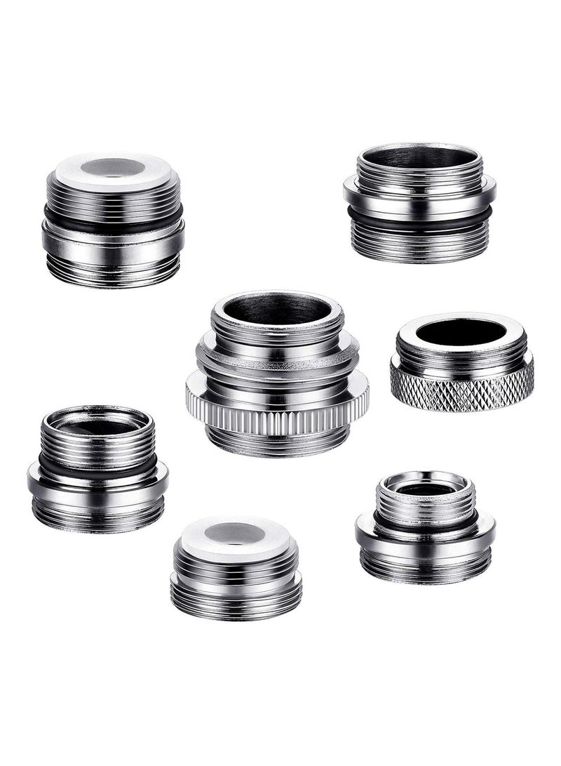 MVAQKLM  7Pcs Faucet Adapter Kit, Brass Aerator Male & Female Faucet Adapter Set, Universal Faucet Adapter For Connecting Garden Hoses, Water Filters, Standard Hoses, Rvs, Faucet Adapter For Kitchen Sinks - Image 1