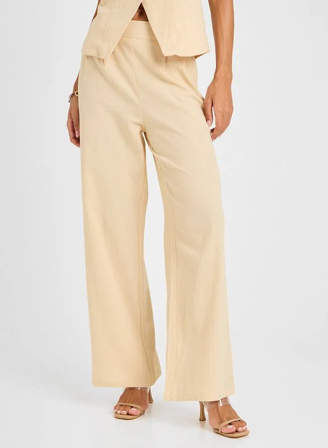 Styli V Neck Waistcoat & Flare Pants Co-Ord Set