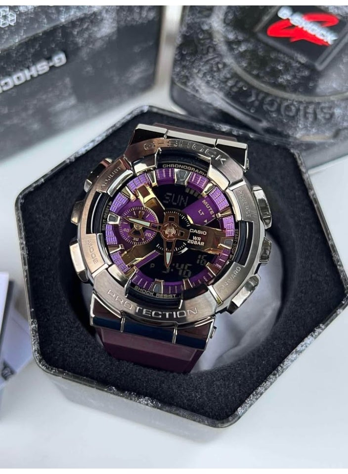 كاسيو ساعة كاسيو جي شوك GM-110CL-6ADR انالوج رقمي اطار معدني مقاومة للصدمات مقاومة ماء 200 متر اضاءة خلفية LED توقيت عالمي ستوب ووتش مؤقت عد تنازلي منبهات تقويم تلقائي - Image 5