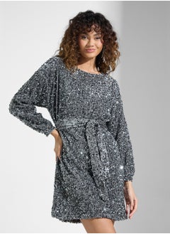 VERO MODA Boat Neck Tie Detailed Dress  - Image 1