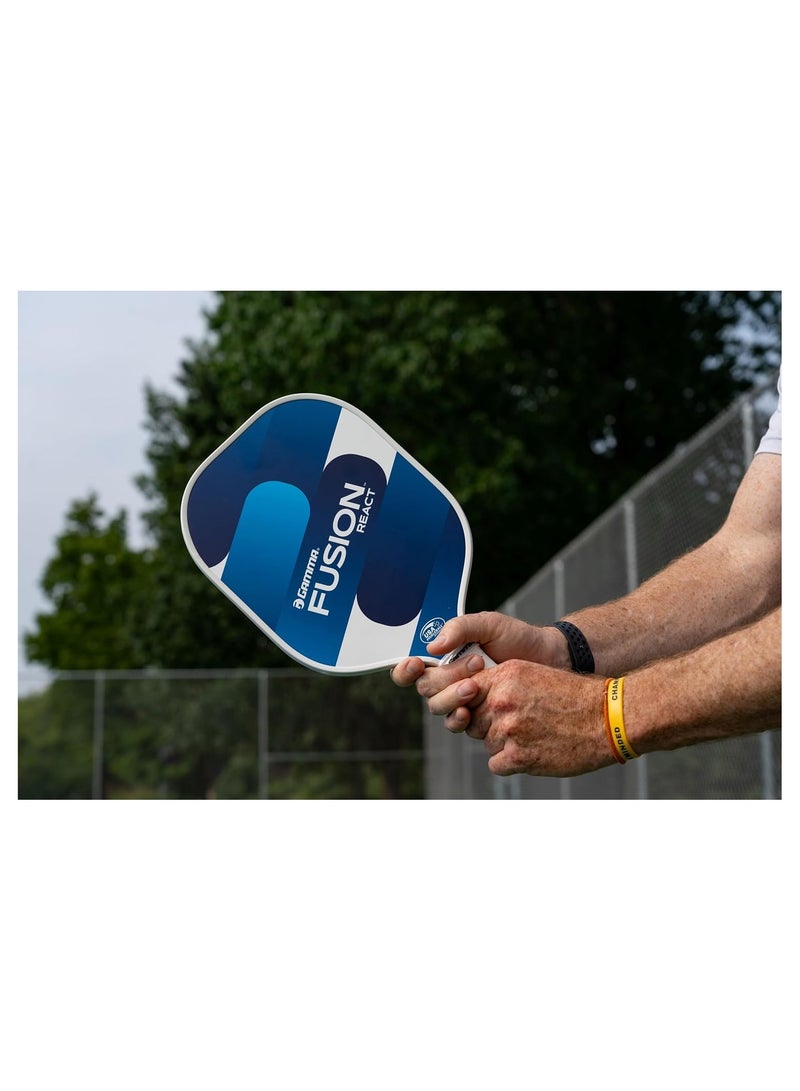 Gamma GAMMA Fusion React Pickleball Paddle, Extra-Wide Fiberglass Surface Boosts Hit Potential for Beginners, Blue  - Image 3