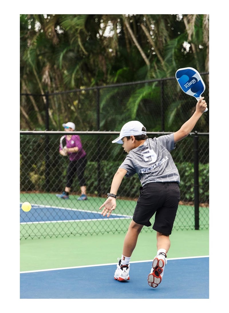 Gamma GAMMA Fusion React Pickleball Paddle, Extra-Wide Fiberglass Surface Boosts Hit Potential for Beginners, Blue  - Image 4