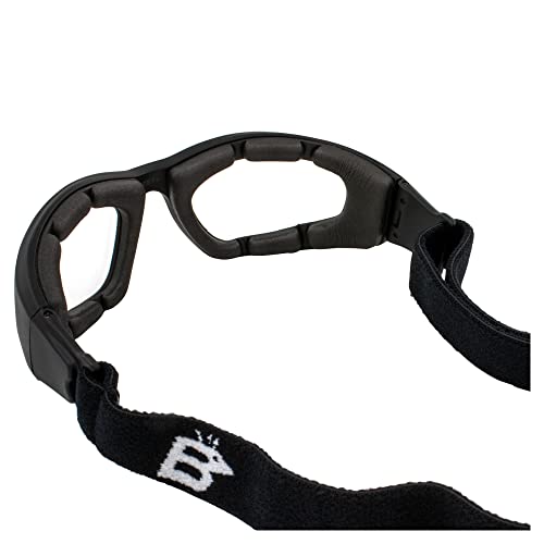 Birdz 2 Pairs of Eyewear Soar Safety Padded Motorcycle Goggles, Black Frames with Clear and Smoke Lenses - Image 4