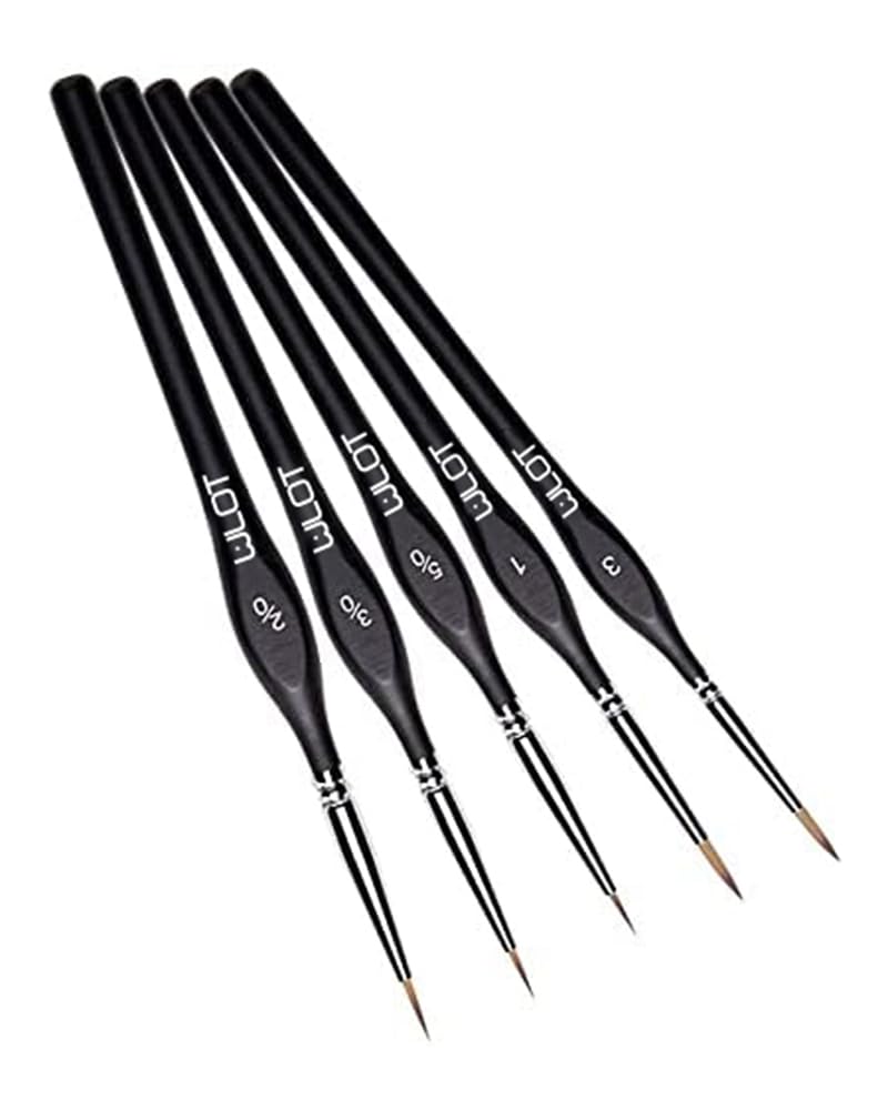 Detail Paint Brush Set 5pcs Miniature Brushes for Fine Detailing  Art Painting  Acrylic Watercolor Oil  Miniatures Models Airplane Kits Nailgolden maple series