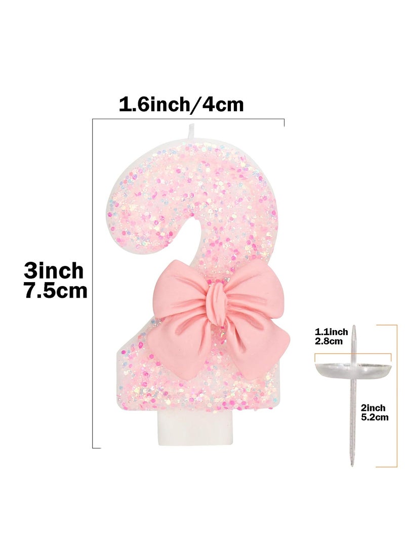 Birthday Candle for Cake , Happy Birthday Candle, Cake Topper Decoration for Birthday Party,Number 2  - Image 2