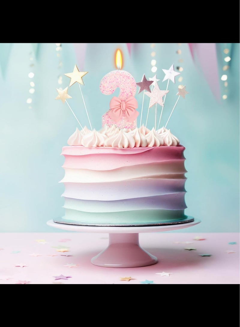Birthday Candle for Cake , Happy Birthday Candle, Cake Topper Decoration for Birthday Party,Number 2  - Image 4