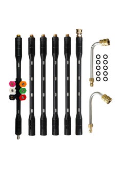 SYOSI Pressure Washer Gutter Cleaning Tools, Upgrade Power Washer Extension Wand with 6 Nozzle Tips, Replacement Power washer Lance with 1/4" Quick Connect 90°, 120° curved rod, 4000 PSI  - Image 1