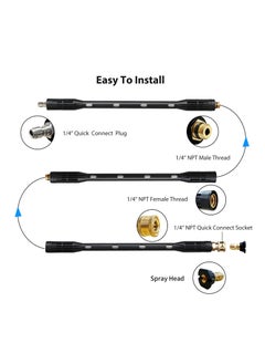 SYOSI Pressure Washer Gutter Cleaning Tools, Upgrade Power Washer Extension Wand with 6 Nozzle Tips, Replacement Power washer Lance with 1/4" Quick Connect 90°, 120° curved rod, 4000 PSI  - Image 3