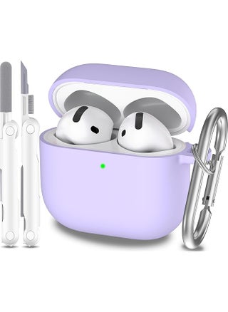 4 In 1 Case Compatible With Airpods 4 With Active Noise Cancellation With Keychain & Lanyard Soft Silicone Shockproof Wireless Charging Cover With Cleaning Kit Purple - pzsku/Z15CEC2A827EC920A1338Z/45/1743946705/0291ccc3-0042-476a-8d12-1e0f918930bb