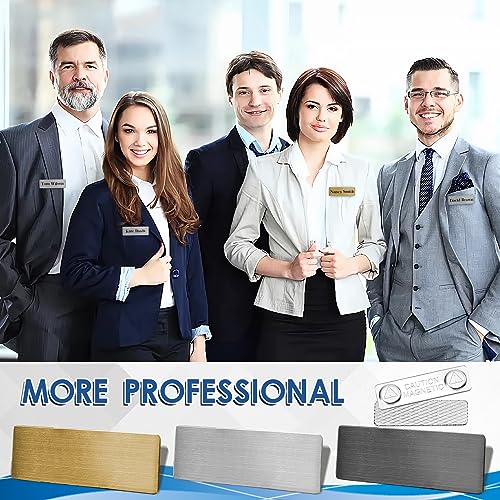 LEICHTEN 25 Pack Blank Magnetic Name Tags 304 Stainless Steel Durable DIY ID Name Badges Kit with Personalized Strong Magnet Office School Supplies 1" X 2.8" Sliver - Image 2