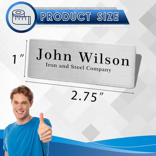 LEICHTEN 25 Pack Blank Magnetic Name Tags 304 Stainless Steel Durable DIY ID Name Badges Kit with Personalized Strong Magnet Office School Supplies 1" X 2.8" Sliver - Image 3