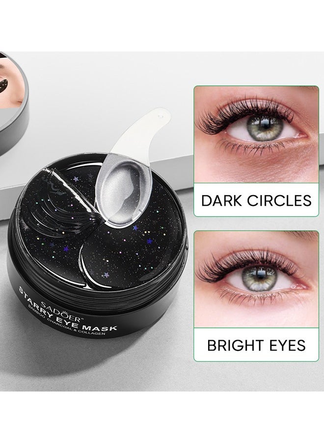 SADOER - Brightening Bamboo Charcoal Starry Eye Mask, Moisturizes The Skin Around The Eyes More Youthful, Reduction Of Fine Lines And Wrinkles 60PCS/30Pairs - Image 1