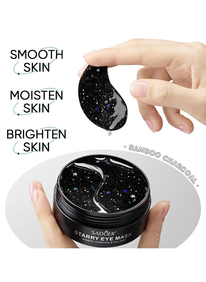 SADOER - Brightening Bamboo Charcoal Starry Eye Mask, Moisturizes The Skin Around The Eyes More Youthful, Reduction Of Fine Lines And Wrinkles 60PCS/30Pairs - Image 1