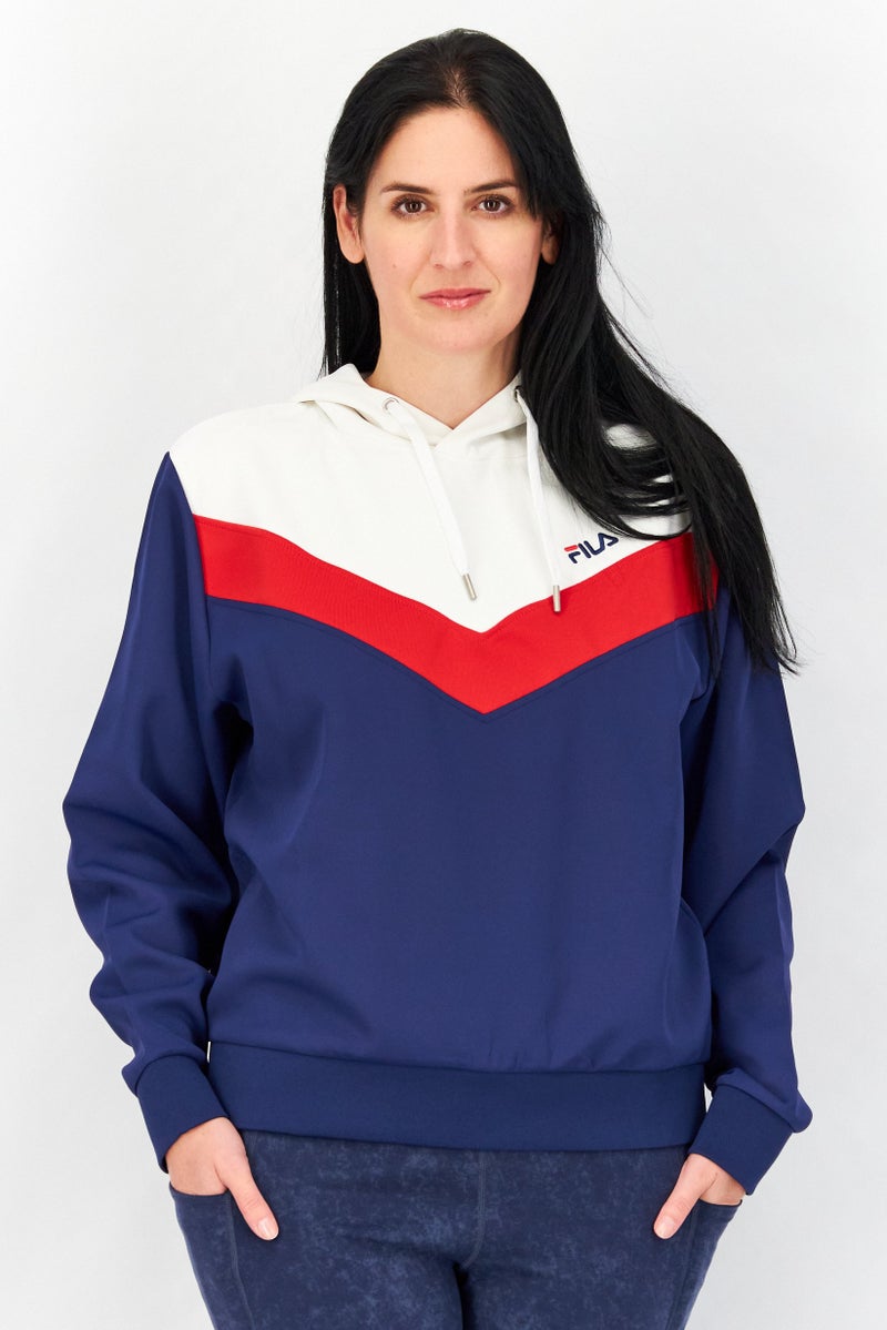 FILA Women Sportswear Fit Long Sleeve Bosa Cropped Hoody, Medieval Blue - Image 1