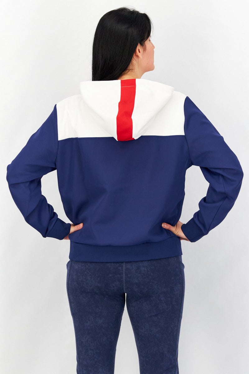 FILA Women Sportswear Fit Long Sleeve Bosa Cropped Hoody, Medieval Blue - Image 3